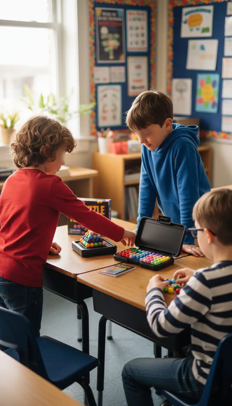 Des enfants jouent à l'IQ Puzzle 3D en classe